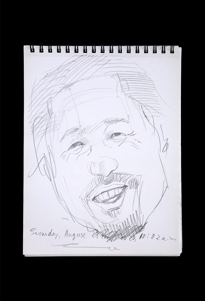 Contemporary artist SHINTAKU Tomoni's 2020/8/29 Self-portrait or pencil drawing