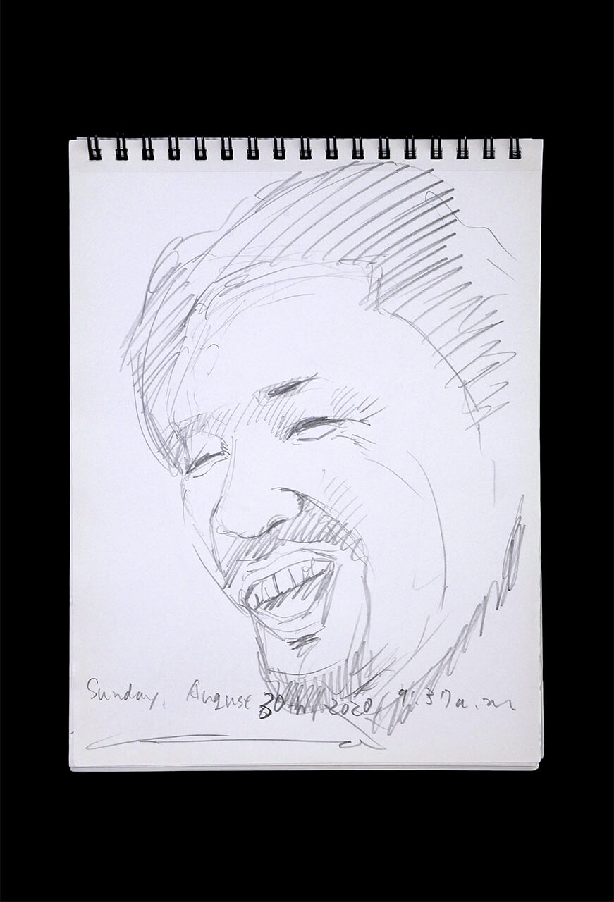 Contemporary artist SHINTAKU Tomoni's 2020/8/30 Self-portrait or pencil drawing