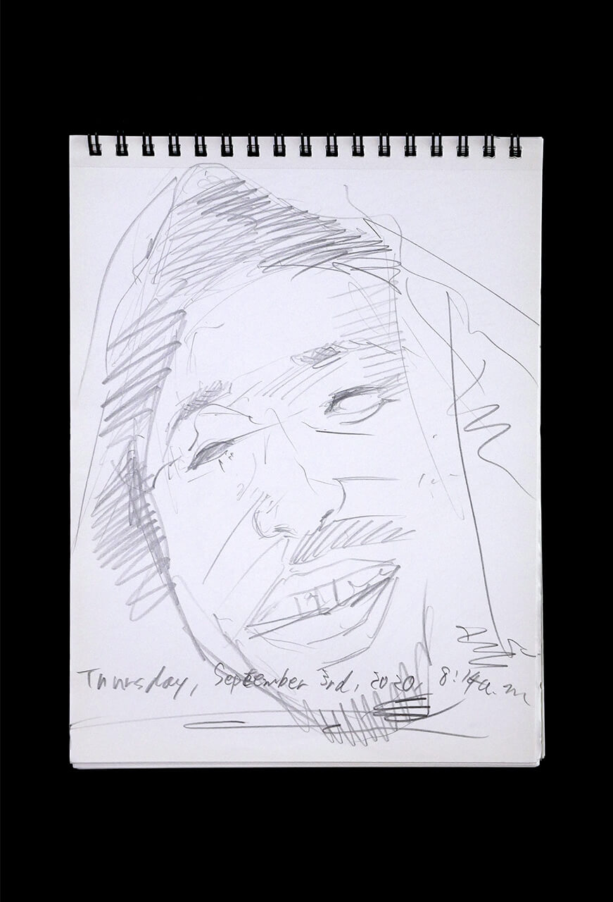 Contemporary artist SHINTAKU Tomoni's 2020/9/3 Self-portrait or pencil drawing