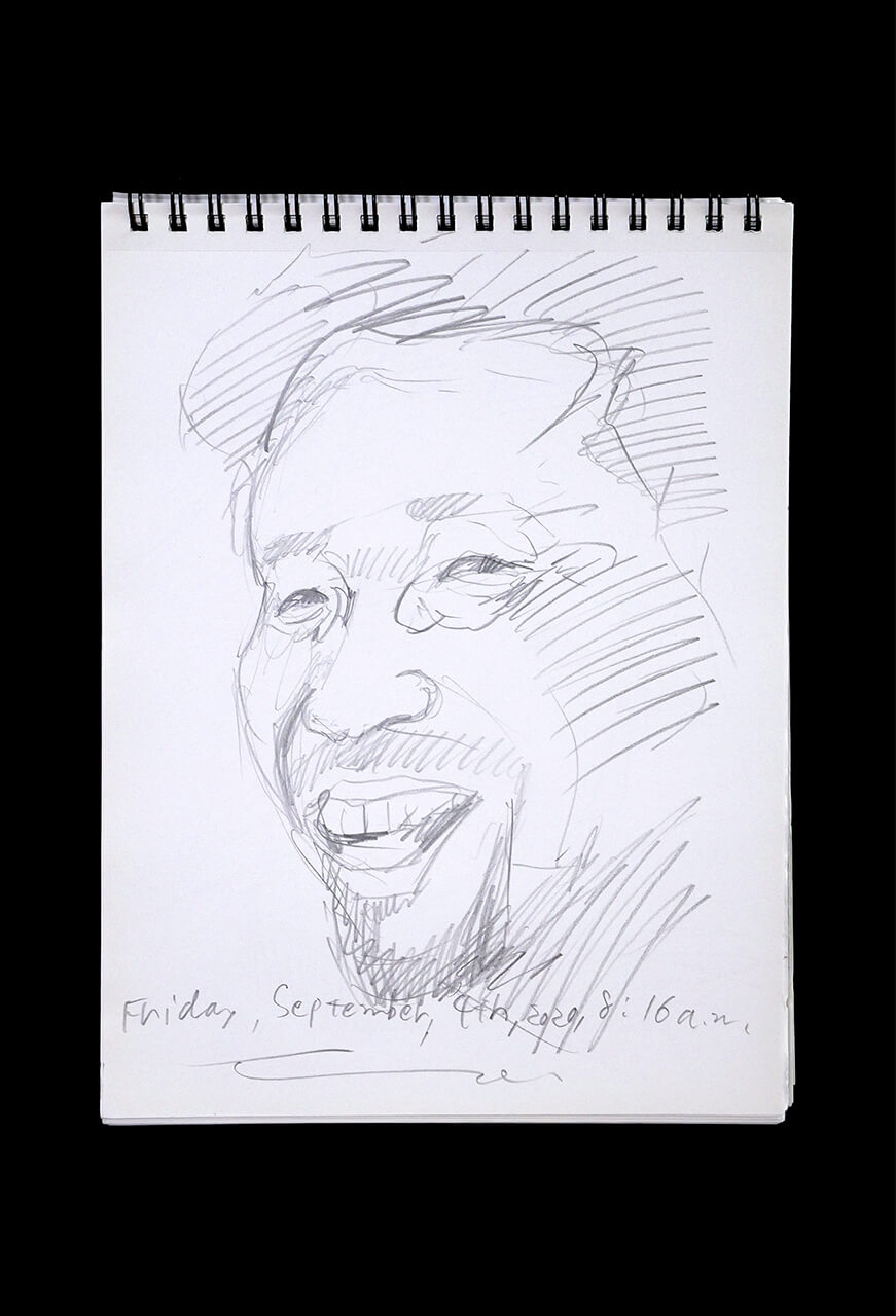 Contemporary artist SHINTAKU Tomoni's 2020/9/4 Self-portrait or pencil drawing