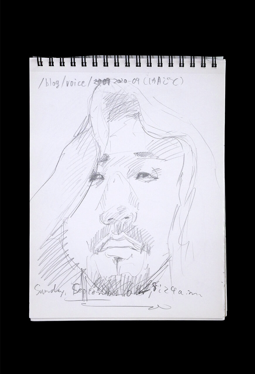 Contemporary artist SHINTAKU Tomoni's 2020/9/6 Self-portrait or pencil drawing