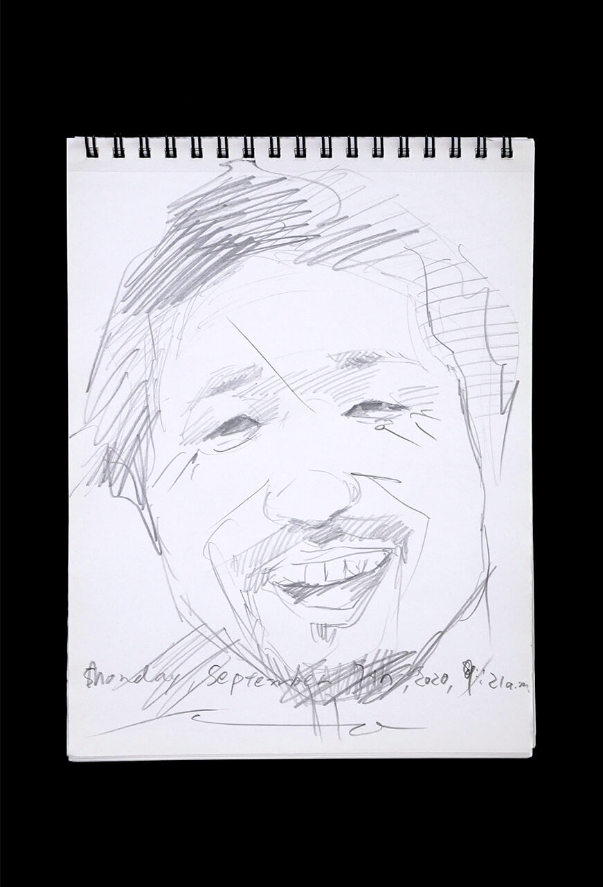 Contemporary artist SHINTAKU Tomoni's 2020/9/7 Self-portrait or pencil drawing