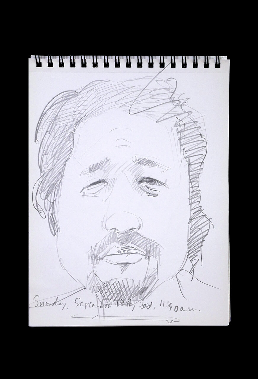 Contemporary artist SHINTAKU Tomoni's 2020/9/13 Self-portrait or pencil drawing