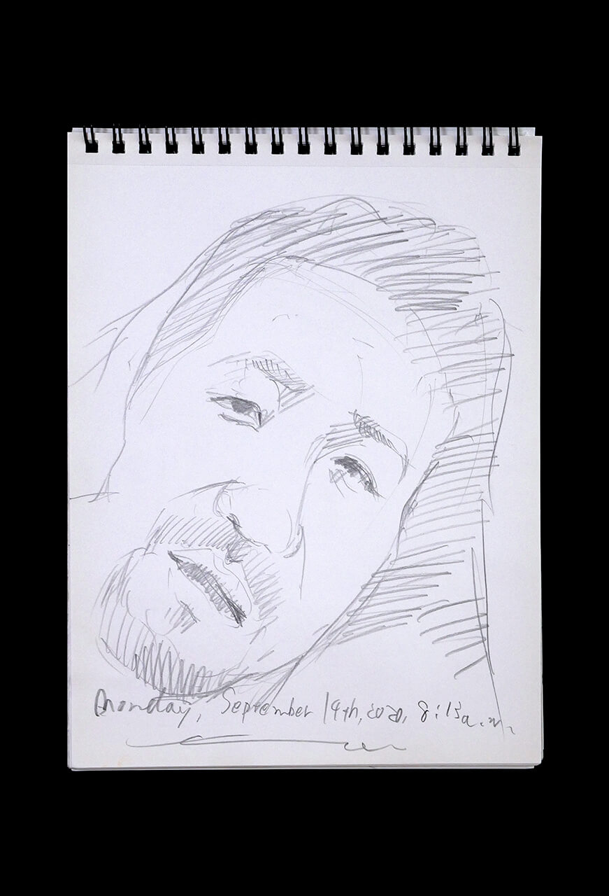 Contemporary artist SHINTAKU Tomoni's 2020/9/14 Self-portrait or pencil drawing