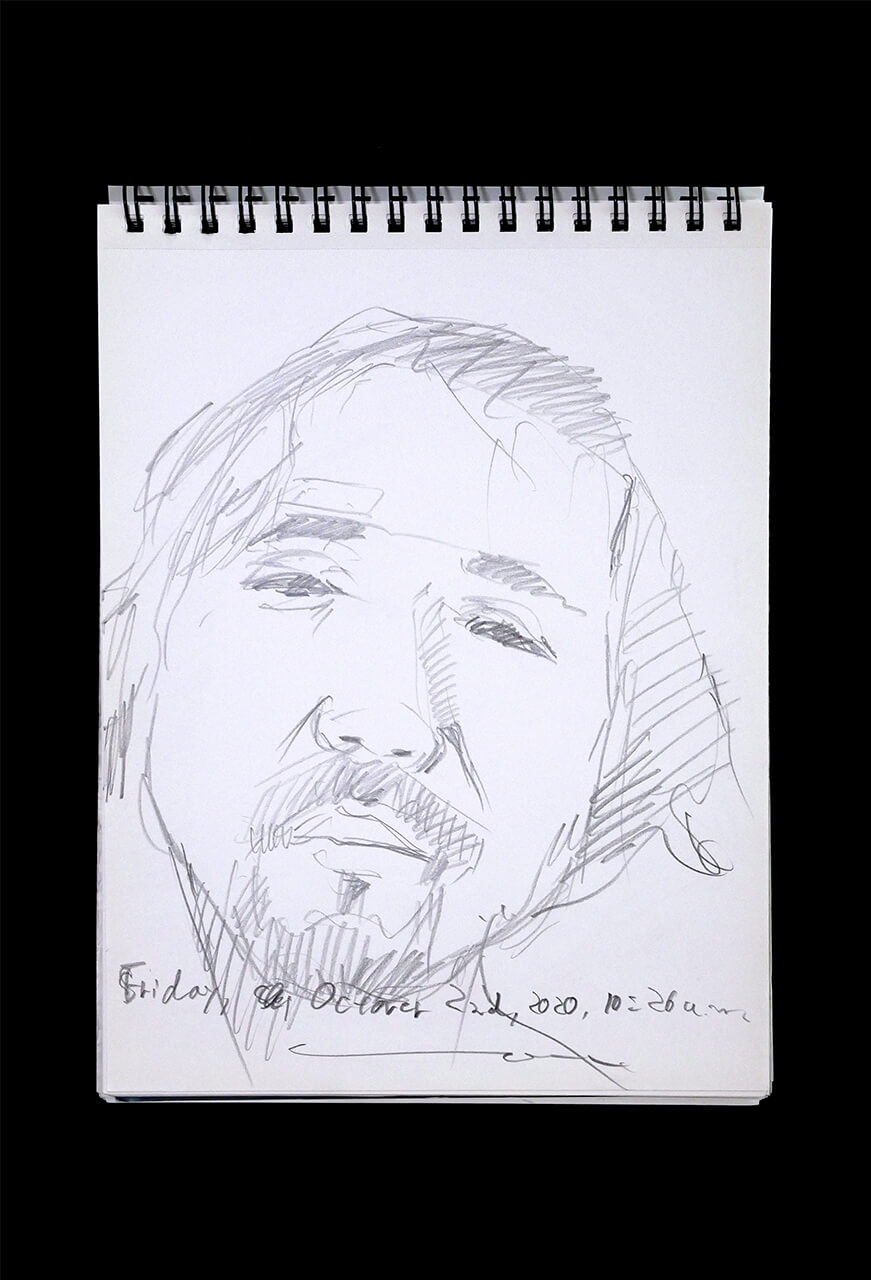 Contemporary artist SHINTAKU Tomoni's 2020/10/2 Self-portrait or pencil drawing