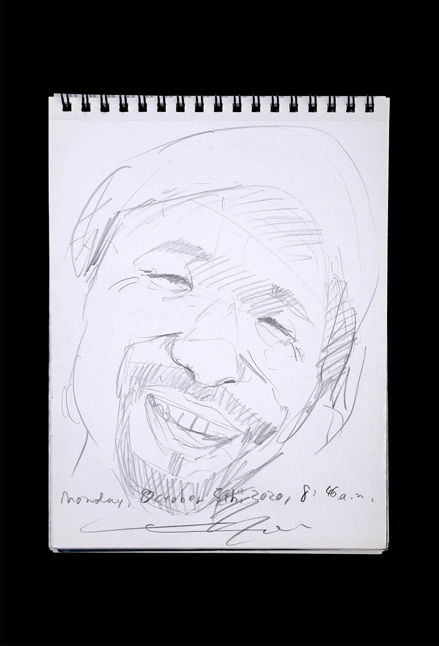 Contemporary artist SHINTAKU Tomoni's 2020/10/5 Self-portrait or pencil drawing