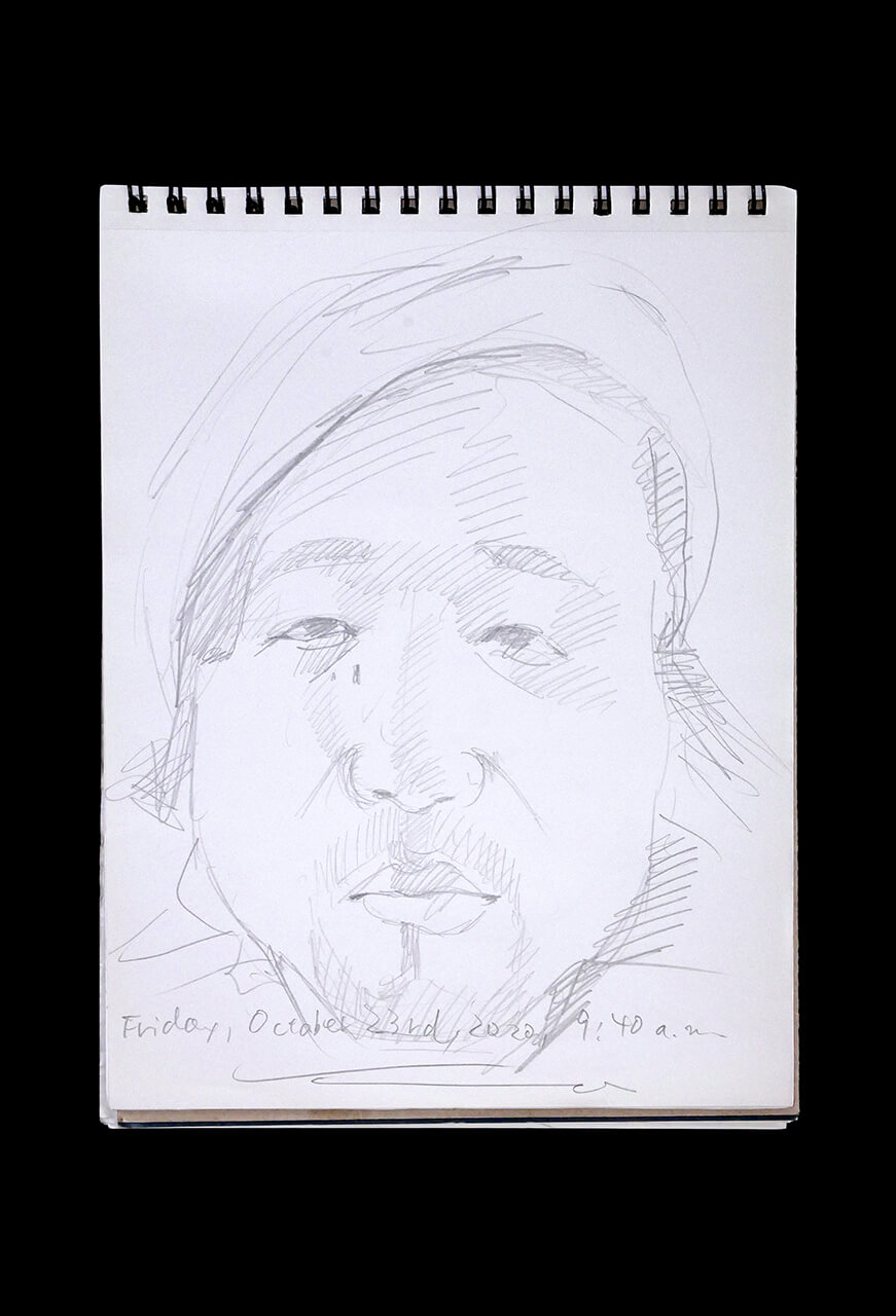 Contemporary artist SHINTAKU Tomoni's 2020/10/23 Self-portrait or pencil drawing