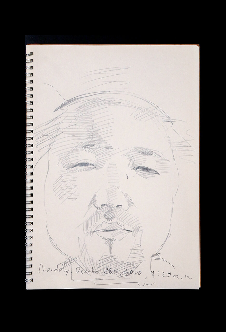 Contemporary artist SHINTAKU Tomoni's 2020/10/26 Self-portrait or pencil drawing