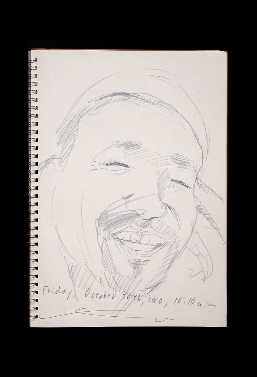 Contemporary artist SHINTAKU Tomoni's 2020/10/30 Self-portrait or pencil drawing