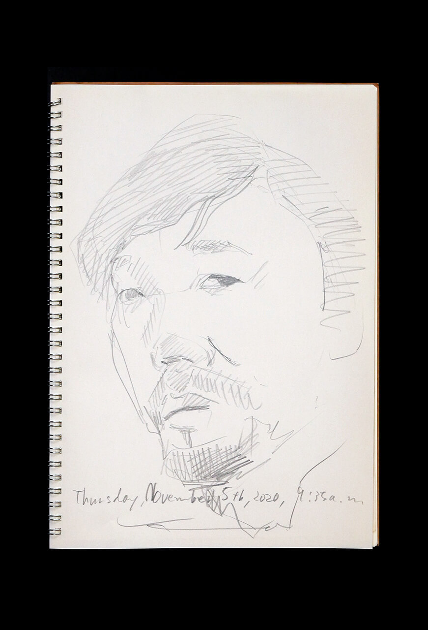 Contemporary artist SHINTAKU Tomoni's 2020/11/5 Self-portrait or pencil drawing