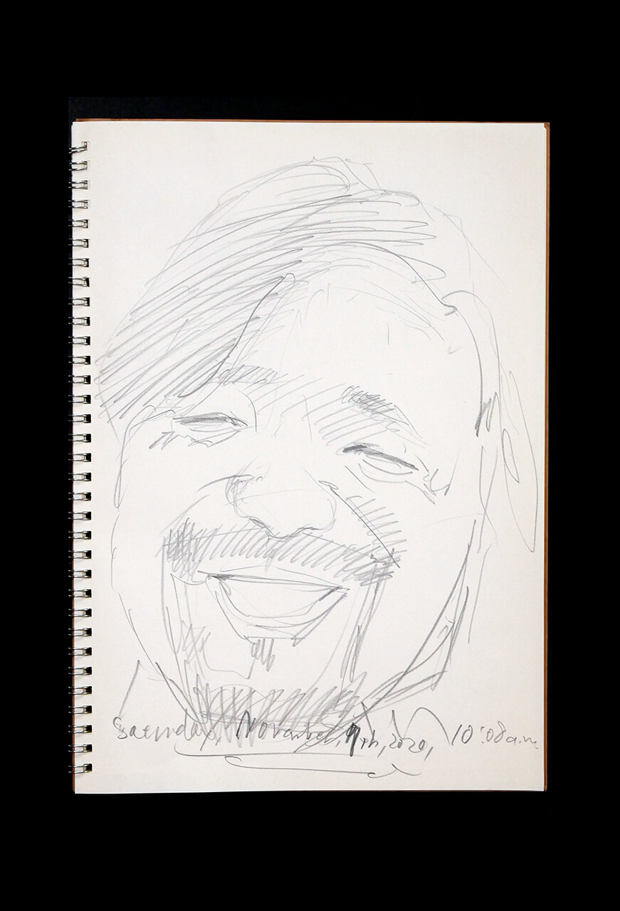 Contemporary artist SHINTAKU Tomoni's 2020/11/7 Self-portrait or pencil drawing