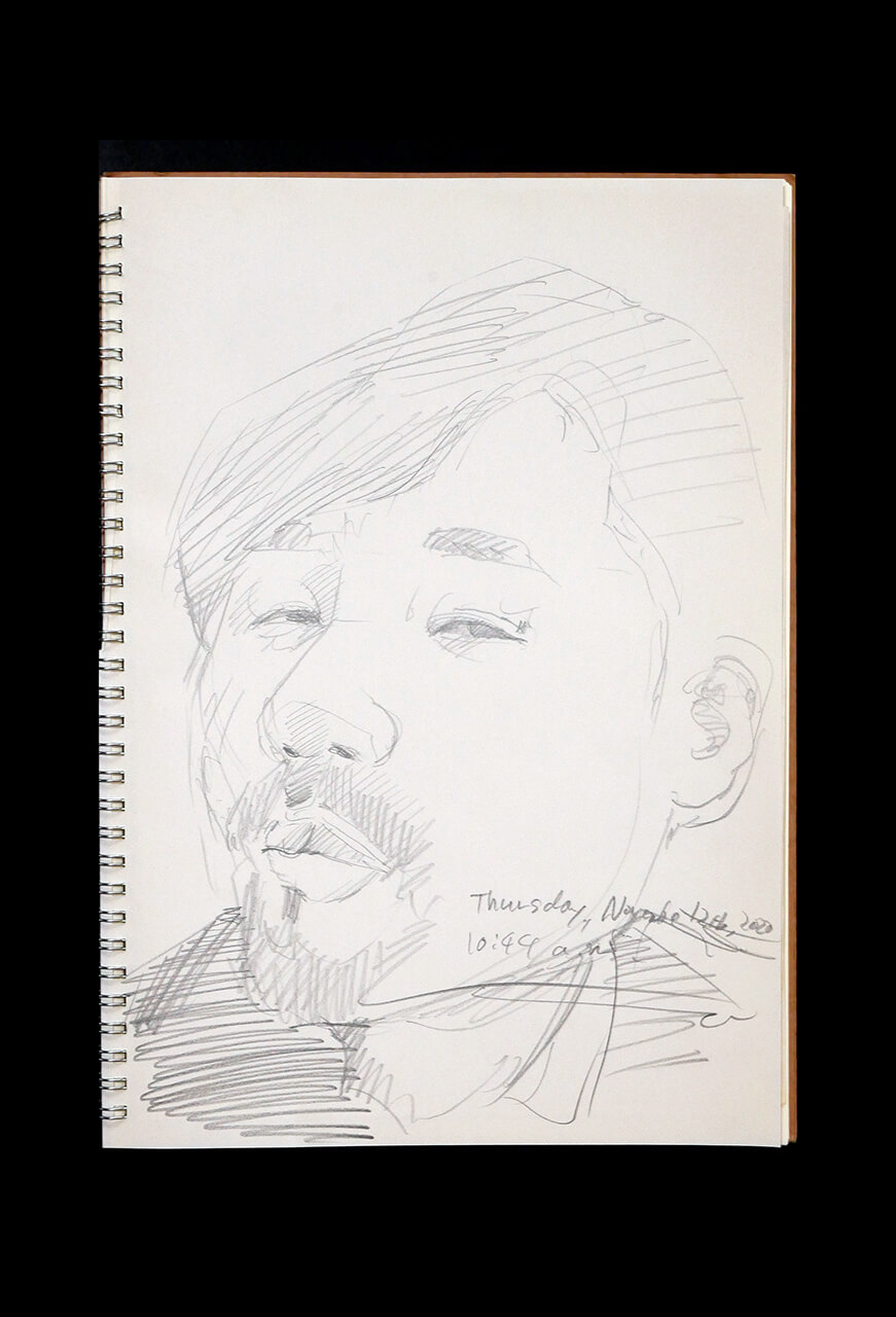 Contemporary artist SHINTAKU Tomoni's 2020/11/12 Self-portrait or pencil drawing