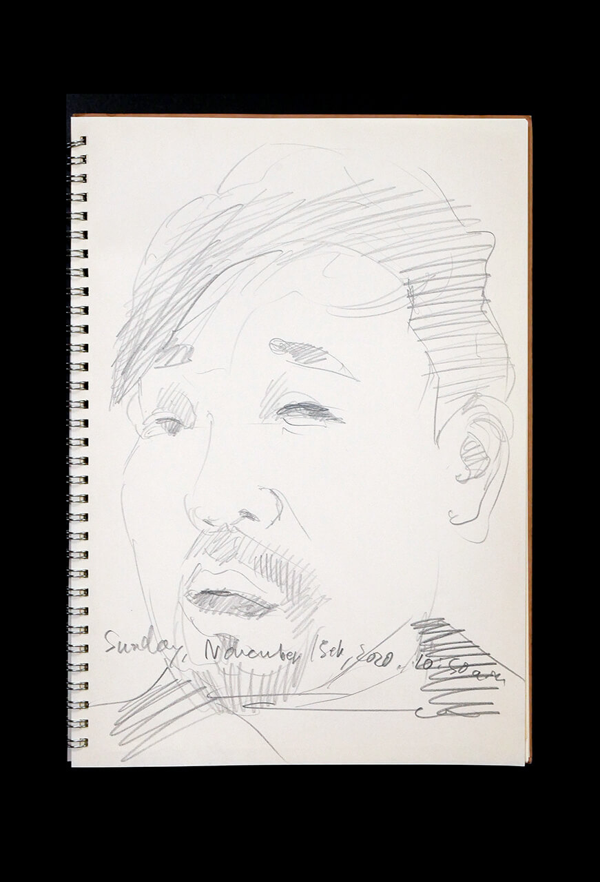 Contemporary artist SHINTAKU Tomoni's 2020/11/15 Self-portrait or pencil drawing
