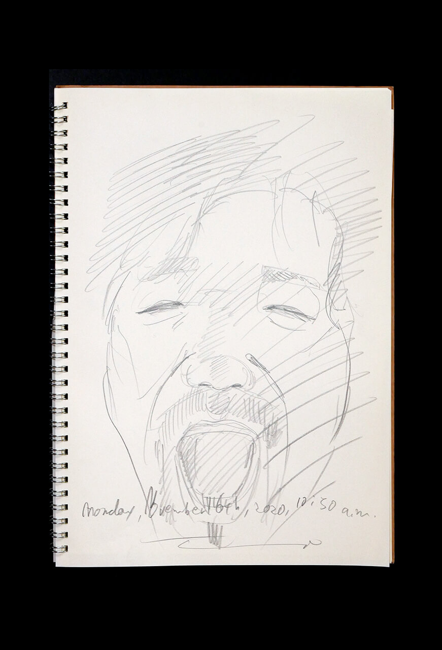 Contemporary artist SHINTAKU Tomoni's 2020/11/16 Self-portrait or pencil drawing