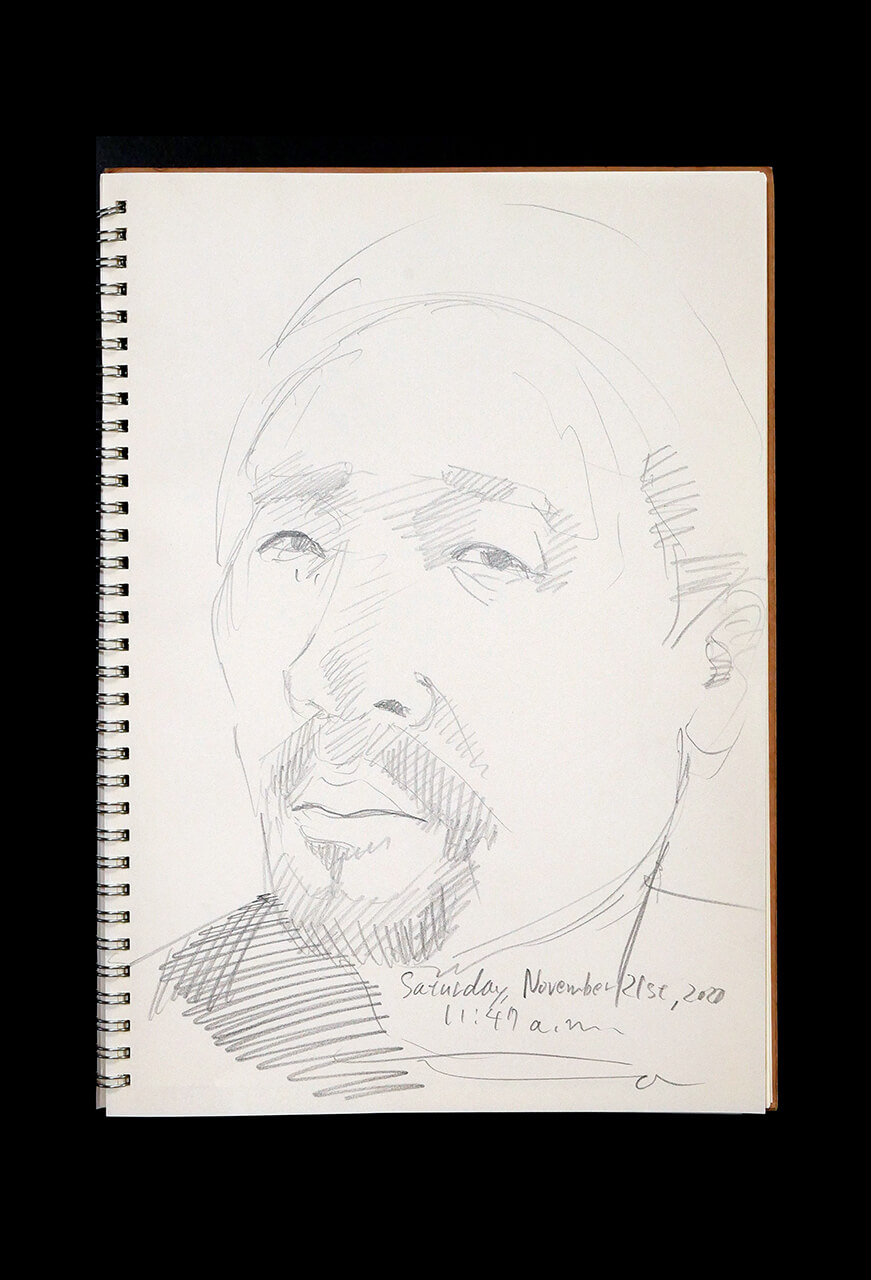 Contemporary artist SHINTAKU Tomoni's 2020/11/21 Self-portrait or pencil drawing