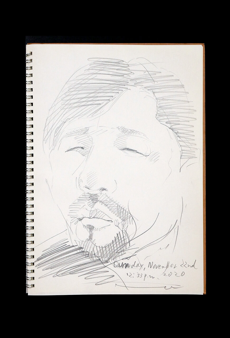 Contemporary artist SHINTAKU Tomoni's 2020/11/22 Self-portrait or pencil drawing
