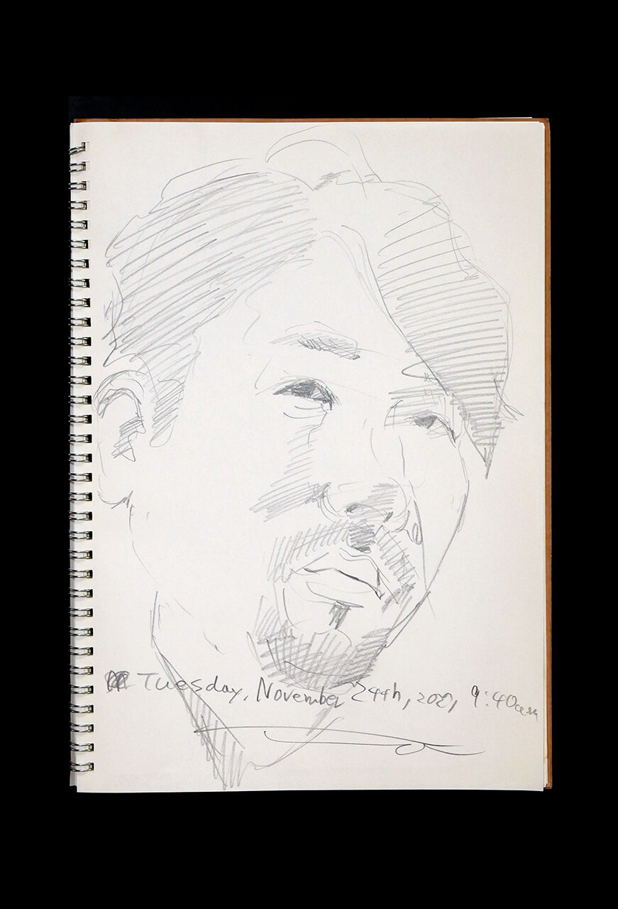 Contemporary artist SHINTAKU Tomoni's 2020/11/24 Self-portrait or pencil drawing