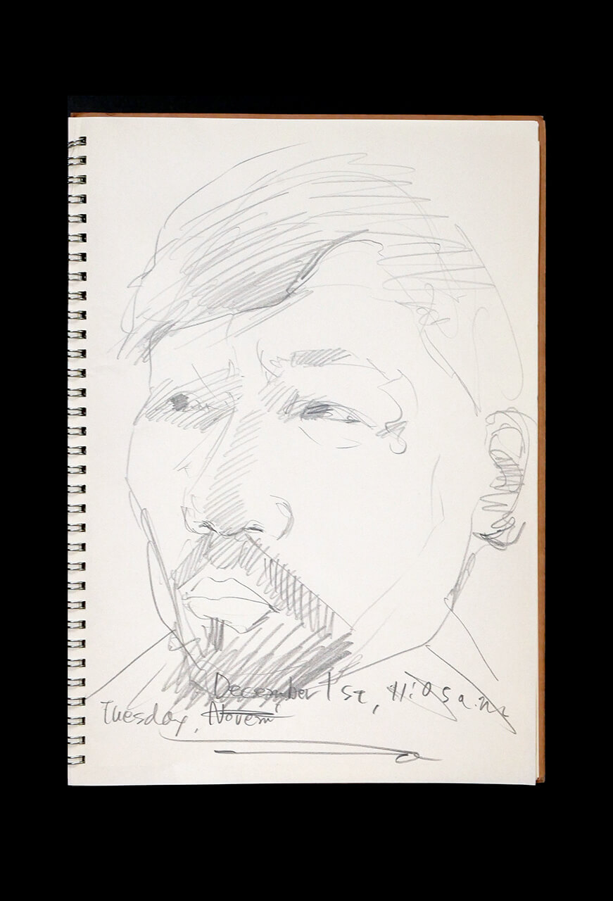 Contemporary artist SHINTAKU Tomoni's 2020/12/1 Self-portrait or pencil drawing