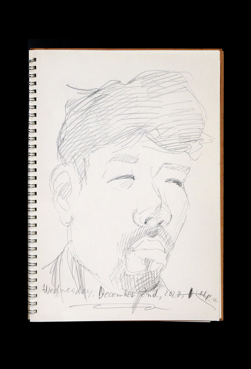 Contemporary artist SHINTAKU Tomoni's 2020/12/2 Self-portrait or pencil drawing