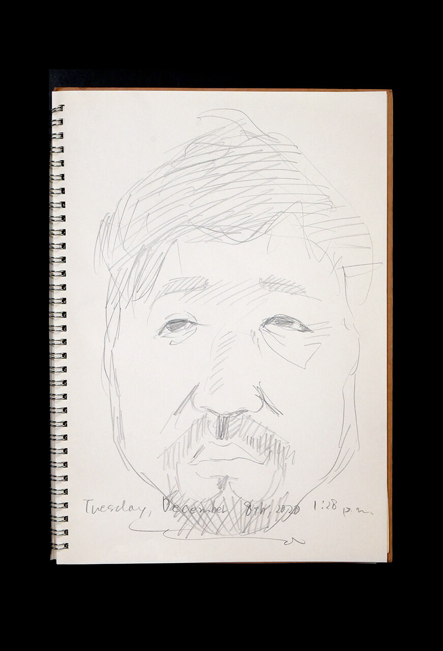 Contemporary artist SHINTAKU Tomoni's 2020/12/8 Self-portrait or pencil drawing
