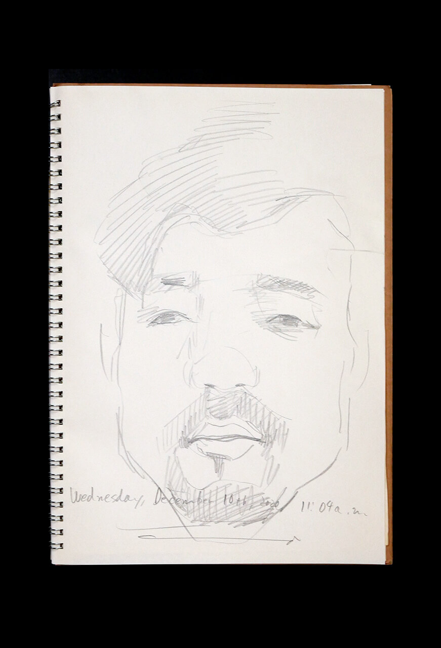 Contemporary artist SHINTAKU Tomoni's 2020/12/10 Self-portrait or pencil drawing