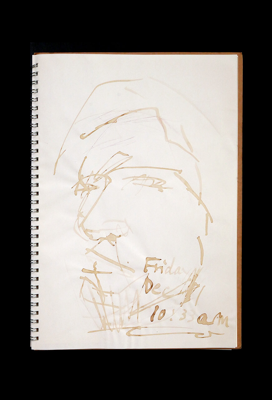 Contemporary artist SHINTAKU Tomoni's 2020/12/11 Self-portrait or pencil drawing