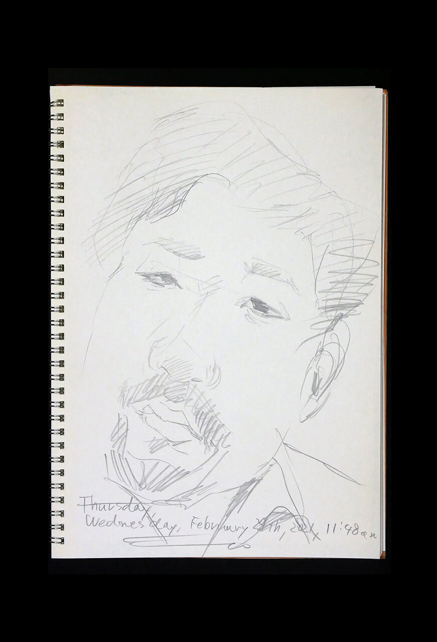 Contemporary artist SHINTAKU Tomoni's 2021/2/24 Self-portrait or pencil drawing