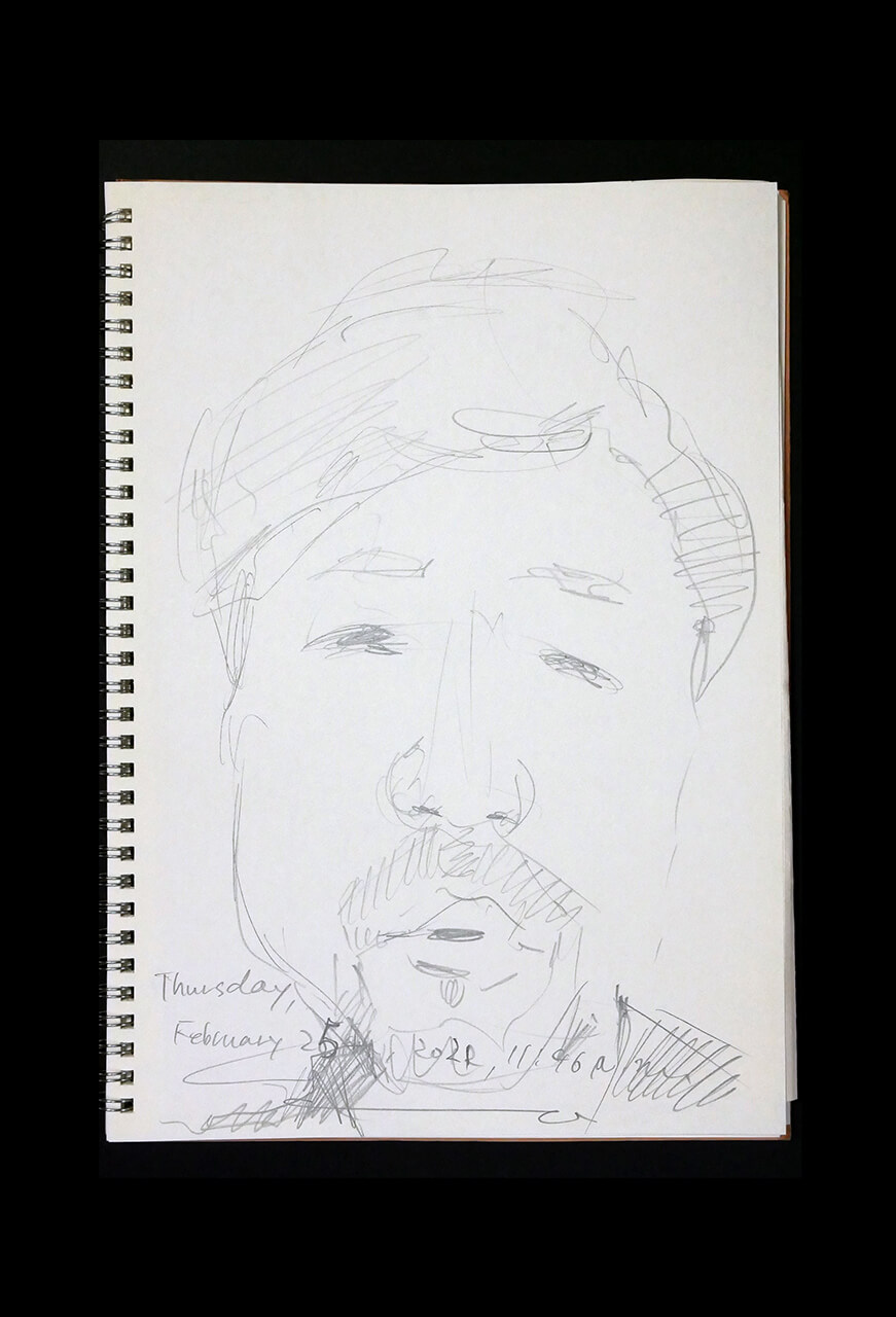 Contemporary artist SHINTAKU Tomoni's 2021/2/25 Self-portrait or pencil drawing