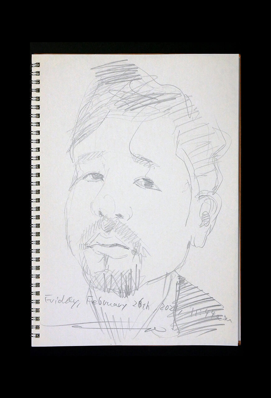 Contemporary artist SHINTAKU Tomoni's 2021/2/26 Self-portrait or pencil drawing