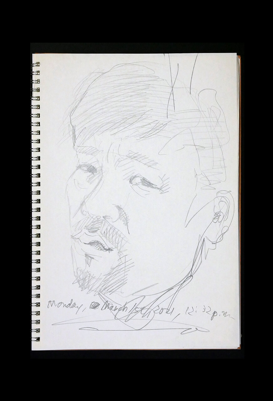Contemporary artist SHINTAKU Tomoni's 2021/3/1 Self-portrait or pencil drawing