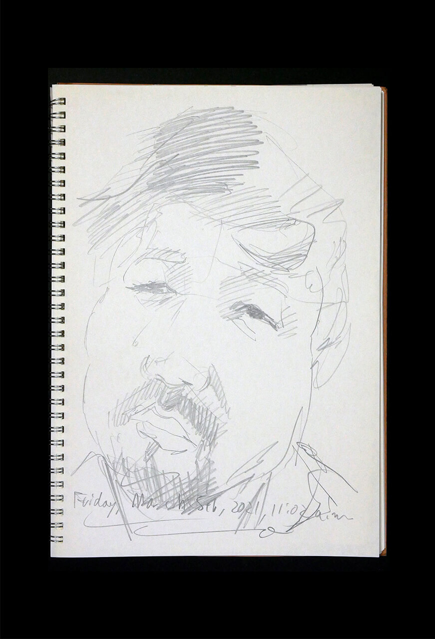 Contemporary artist SHINTAKU Tomoni's 2021/3/5 Self-portrait or pencil drawing