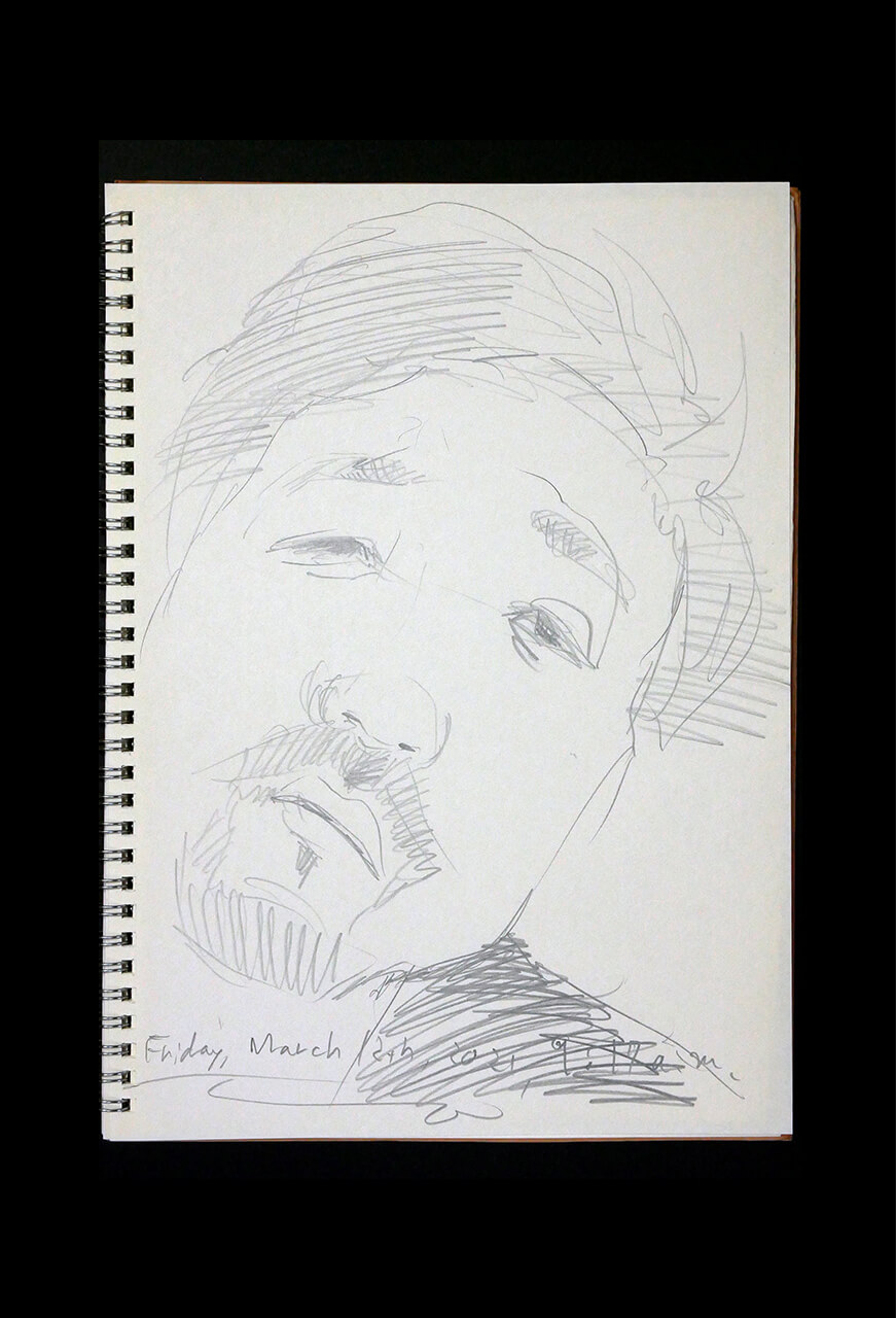 Contemporary artist SHINTAKU Tomoni's 2021/3/12 Self-portrait or pencil drawing