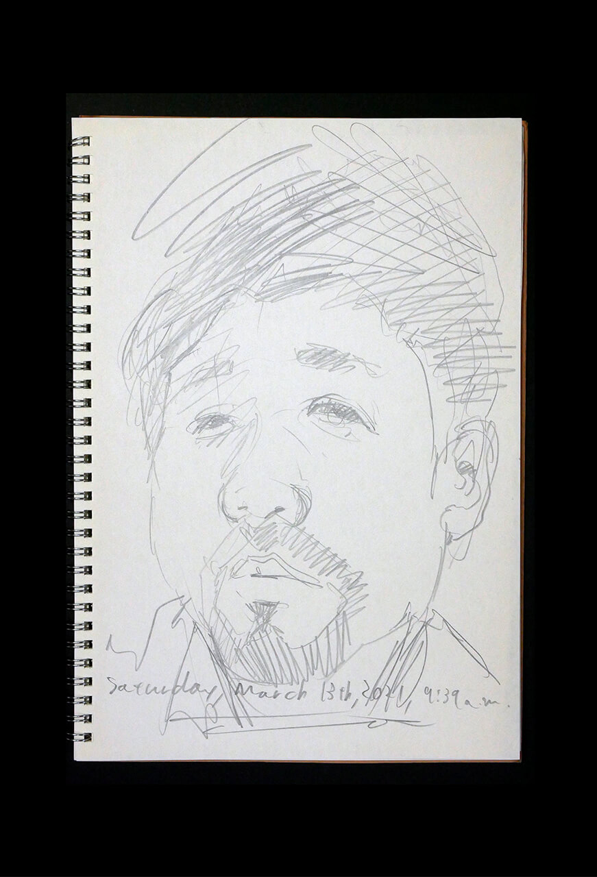Contemporary artist SHINTAKU Tomoni's 2021/3/13 Self-portrait or pencil drawing