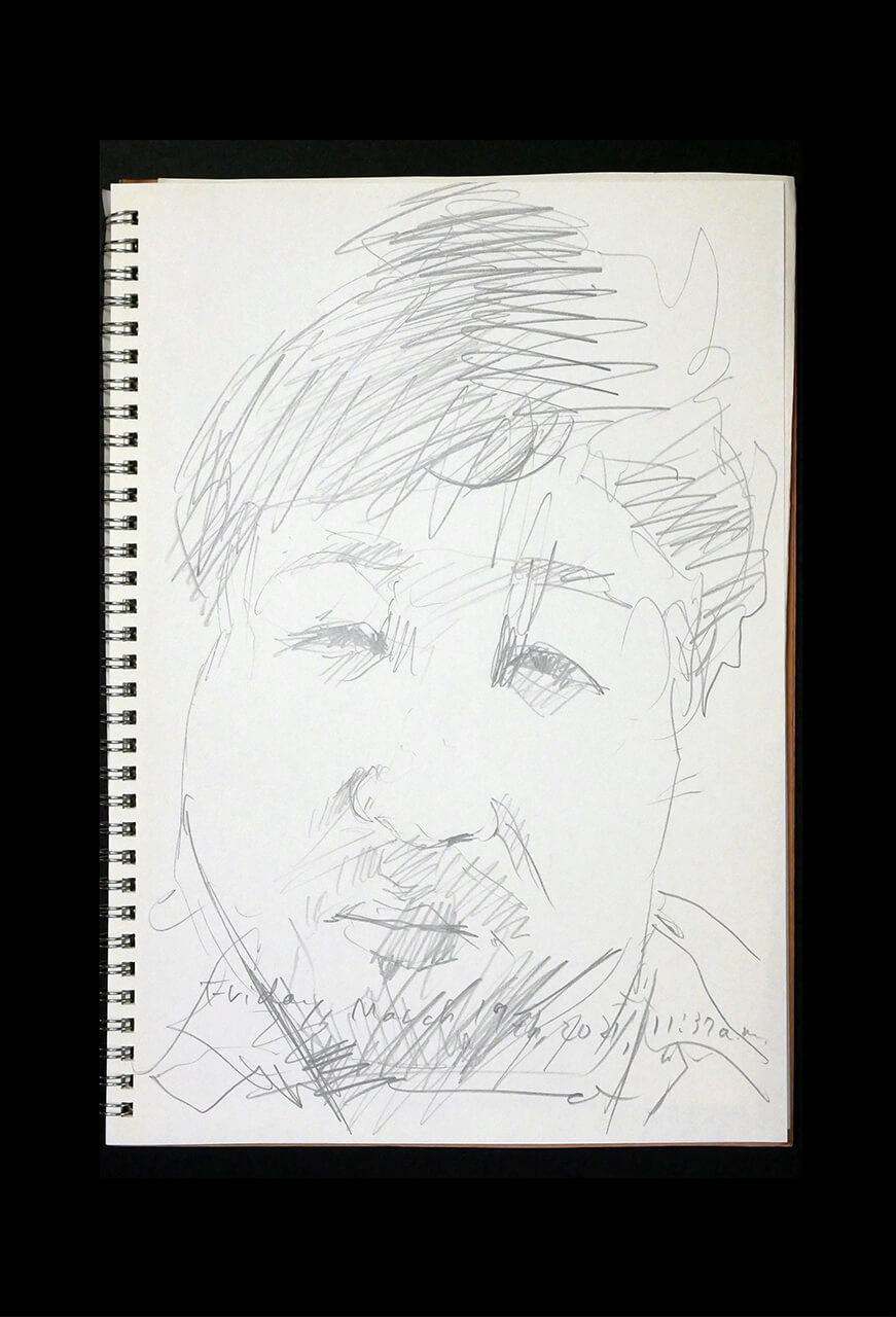 Contemporary artist SHINTAKU Tomoni's 2021/3/19 Self-portrait or pencil drawing