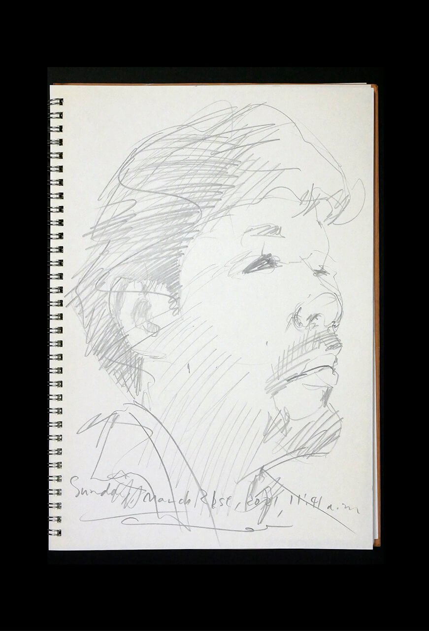 Contemporary artist SHINTAKU Tomoni's 2021/3/21 Self-portrait or pencil drawing