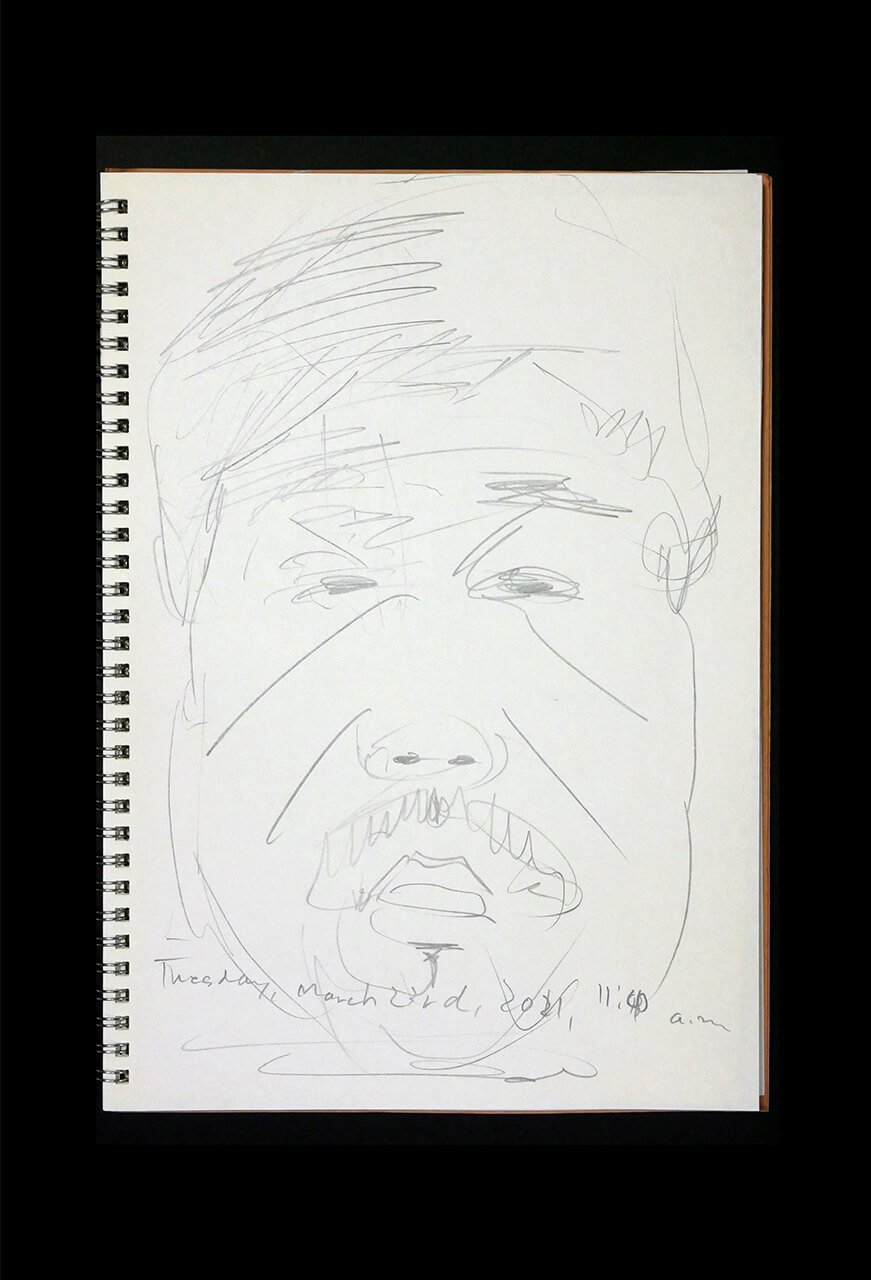 Contemporary artist SHINTAKU Tomoni's 2021/3/23 Self-portrait or pencil drawing