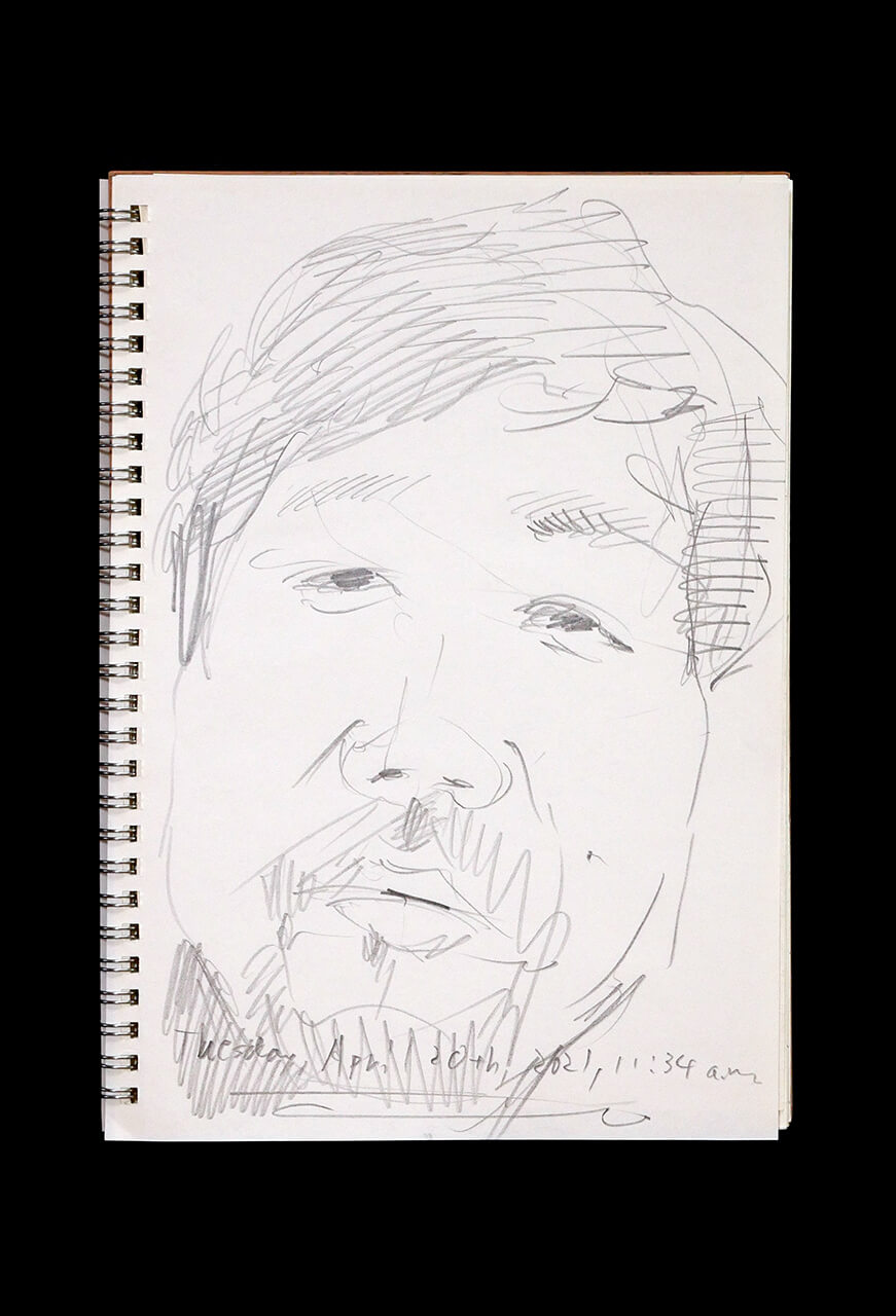 Contemporary artist SHINTAKU Tomoni's 2021/4/20 Self-portrait or pencil drawing