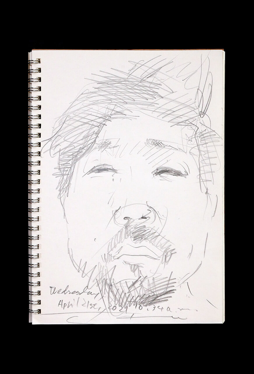 Contemporary artist SHINTAKU Tomoni's 2021/4/21 Self-portrait or pencil drawing