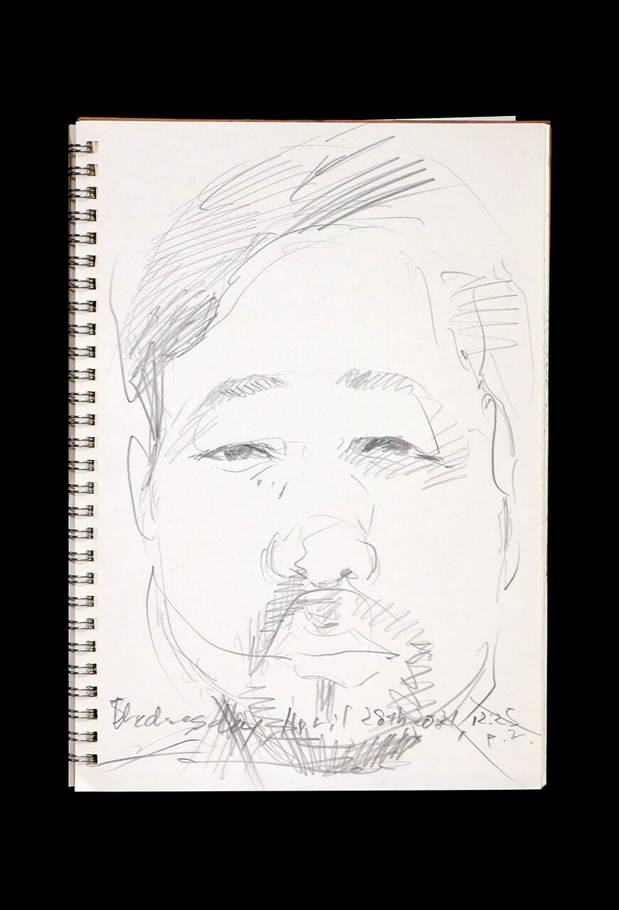 Contemporary artist SHINTAKU Tomoni's 2021/4/28 Self-portrait or pencil drawing