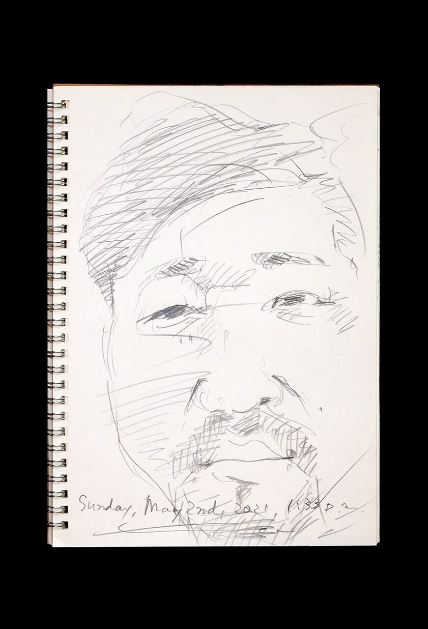 Contemporary artist SHINTAKU Tomoni's 2021/5/2 Self-portrait or pencil drawing