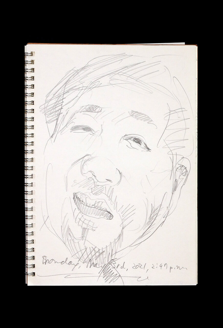 Contemporary artist SHINTAKU Tomoni's 2021/5/3 Self-portrait or pencil drawing