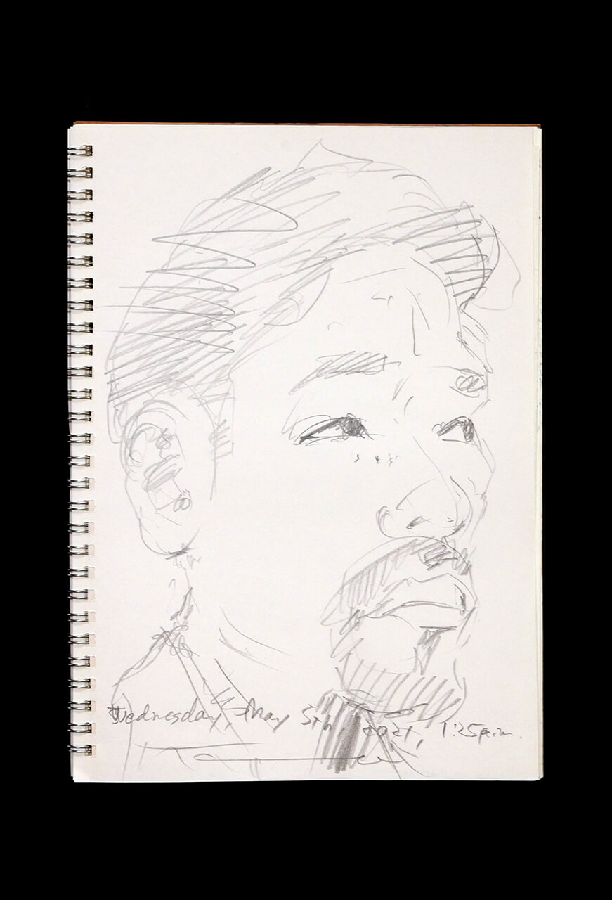 Contemporary artist SHINTAKU Tomoni's 2021/5/5 Self-portrait or pencil drawing