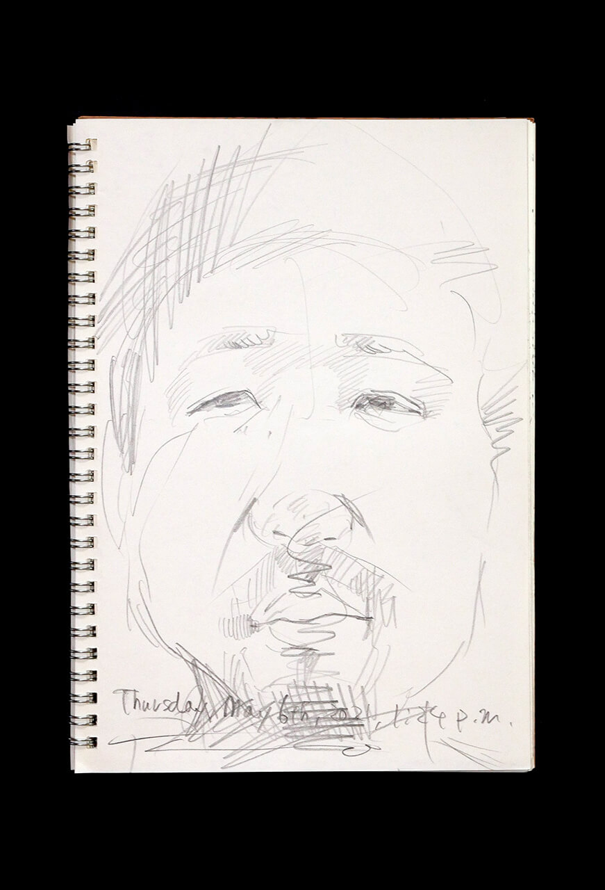 Contemporary artist SHINTAKU Tomoni's 2021/5/6 Self-portrait or pencil drawing