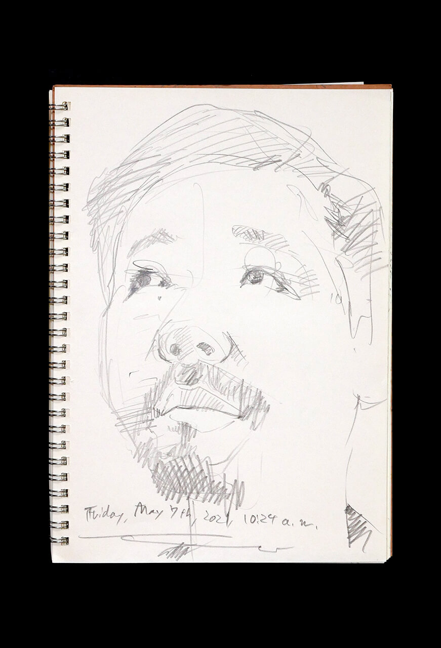 Contemporary artist SHINTAKU Tomoni's 2021/5/7 Self-portrait or pencil drawing