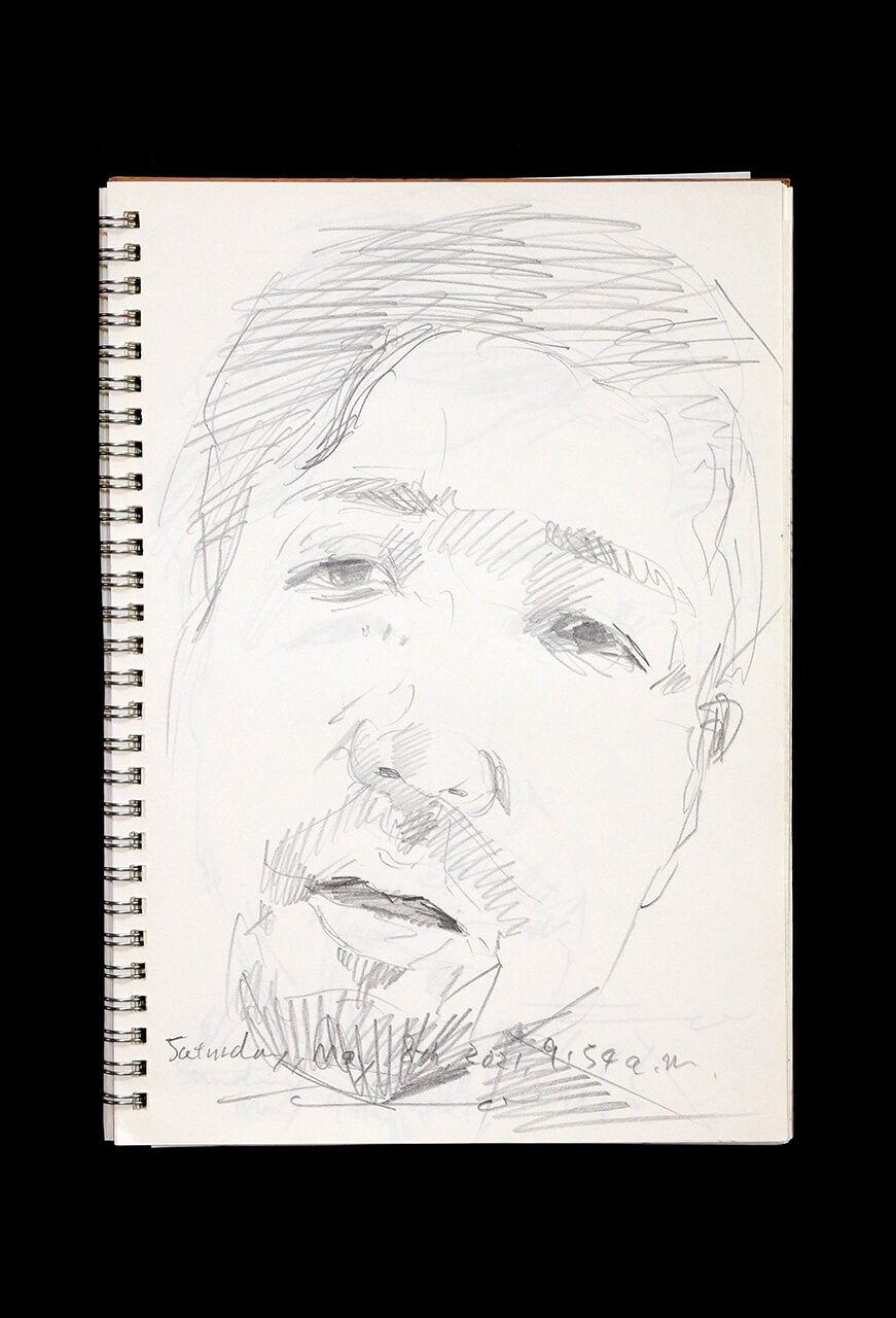 Contemporary artist SHINTAKU Tomoni's 2021/5/8 Self-portrait or pencil drawing