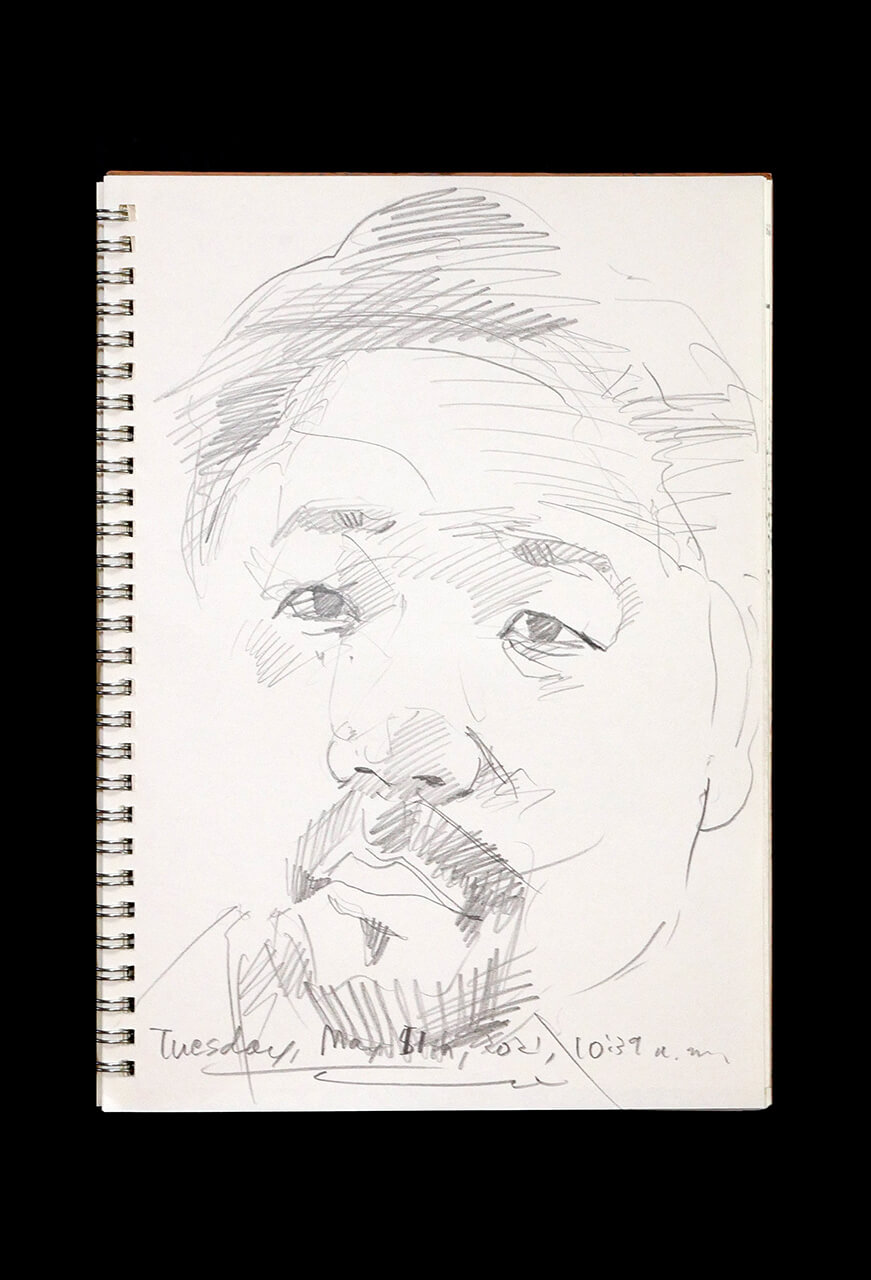 Contemporary artist SHINTAKU Tomoni's 2021/5/11 Self-portrait or pencil drawing