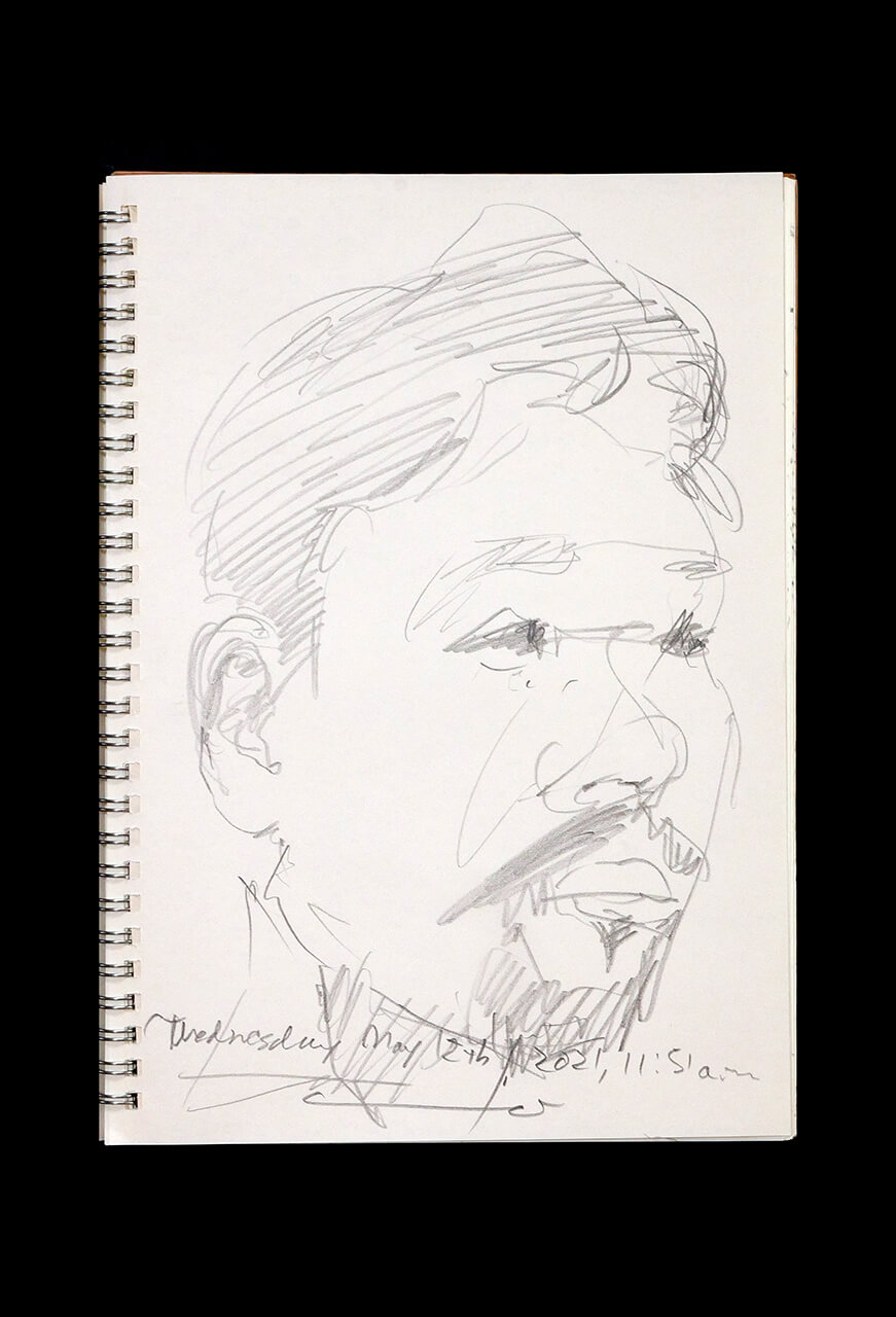 Contemporary artist SHINTAKU Tomoni's 2021/5/12 Self-portrait or pencil drawing
