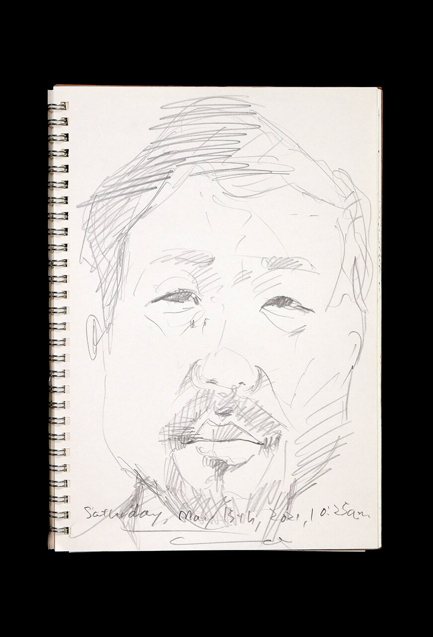 Contemporary artist SHINTAKU Tomoni's 2021/5/15 Self-portrait or pencil drawing