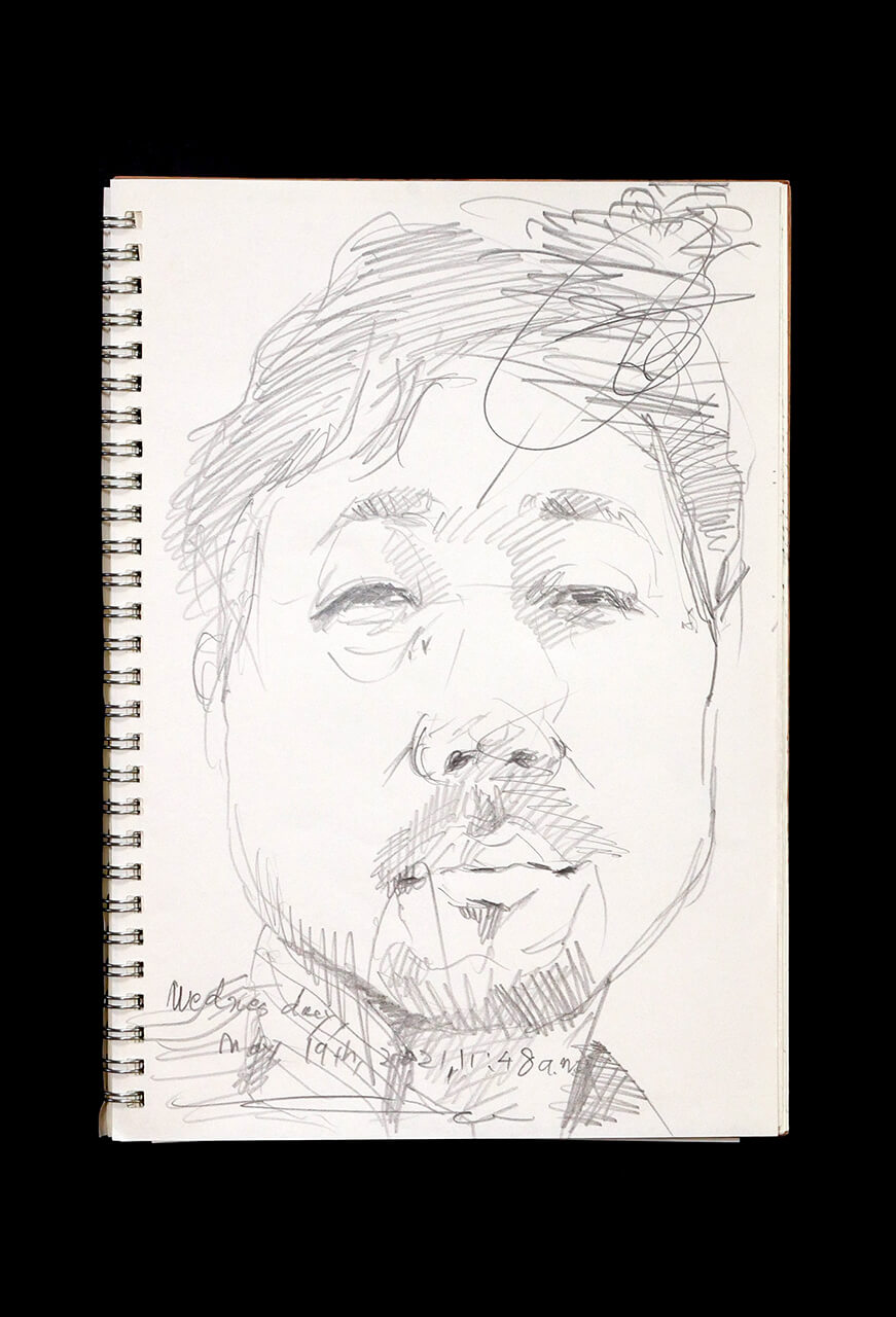 Contemporary artist SHINTAKU Tomoni's 2021/5/19 Self-portrait or pencil drawing