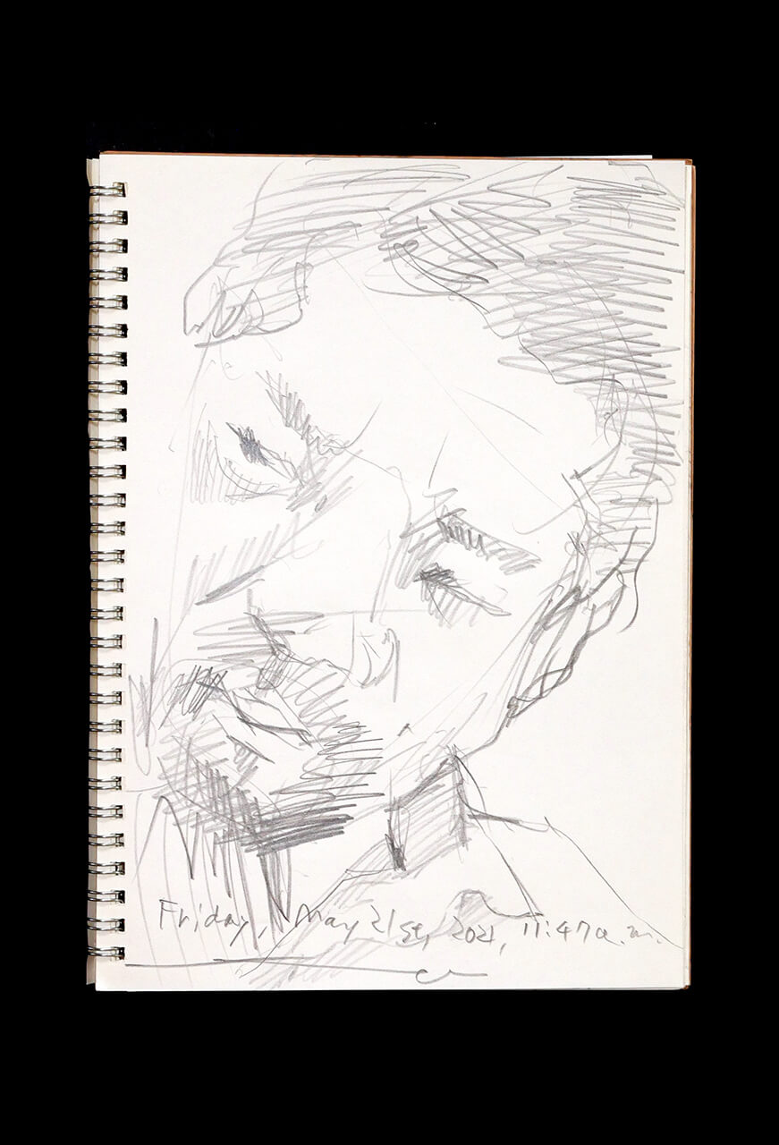 Contemporary artist SHINTAKU Tomoni's 2021/5/21 Self-portrait or pencil drawing